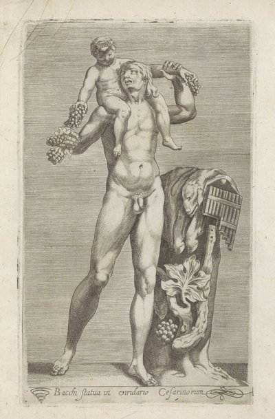 Sculpture of Silenus with Young Bacchus on His Shoulders by Anonymous