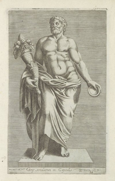 Sculpture of a Man with a Cornucopia by Anonymous