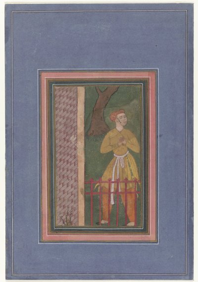Standing Man Behind a Fence (fragment) by Anonymous