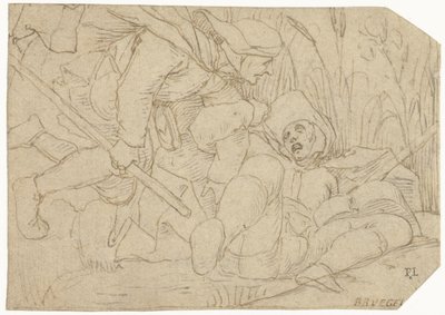 Two Blind Men Leading Each Other and Falling into the Water by Anonymous