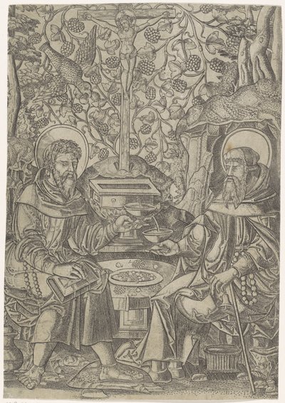 Two Saints with Christ as Fons Vitae by Anonymous