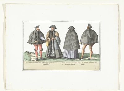 Two Men and Two Women Dressed According to the Fashion in Antwerp and Brabant, ca. 1580 by Anonymous