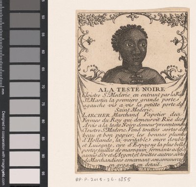 Business Card of Stationery Store Larcher in Paris (title on object: A la teste noir) by Anonymous
