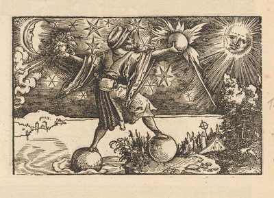 Sun and Moon and a Man Balancing the Four Elements by Anonymous