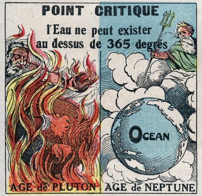 Changes in States: Vapours. Water Cannot Exist Above 365 Degrees (Critical Point). Anonymous illustration from 1925. Private Collection by Anonymous Anonymous