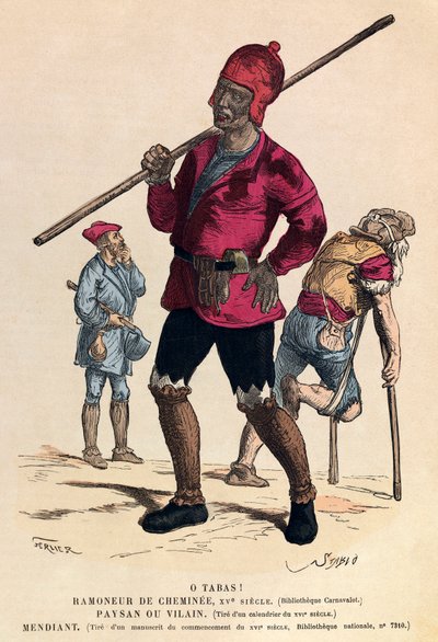 Chimney sweep, peasant and beggar by Anonymous Anonymous