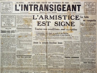 Detail of 25989: One of The Intransigent of 11/11/1918 announcing the armistice is signed by Anonymous Anonymous