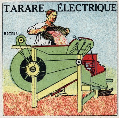 Electrical tools: cross-section of an electric tarare. Anonymous illustration from 1925. Private collection. by Anonymous Anonymous