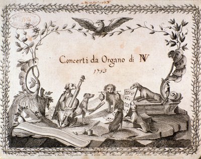 Frontispiece of a Musical Score with Representation of Animals Playing Musical Instruments (1783) by Anonymous Anonymous