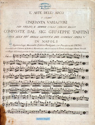 Frontispiece of musical score of 
