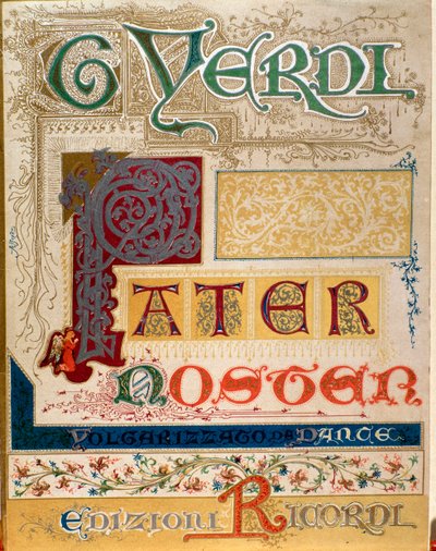 Frontispiece of musical score of Pater noster by Giuseppe Verdi by Anonymous Anonymous