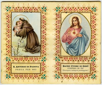 Holy image: St. Anthony of Padua and Jesus with Sacred Heart by Anonymous Anonymous