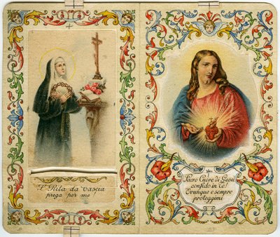St. Rita of Cascia and Jesus with Sacred Heart by Anonymous Anonymous