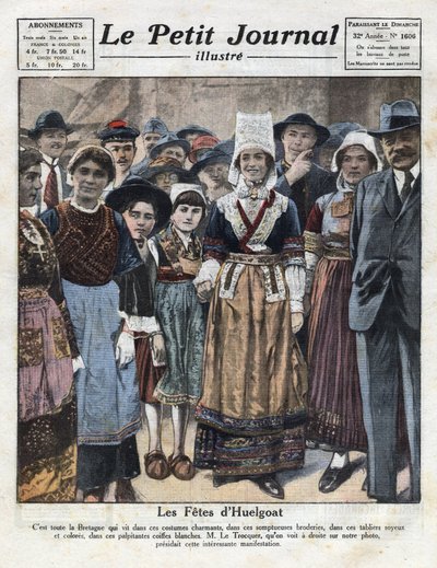 Huelgoat feasts in traditional Breton costume on the occasion of an initiative in favor of the revival of regional customs. Illustration taken from 