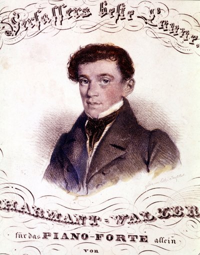 Johann Strauss the Elder. Portrait on a score by Anonymous Anonymous