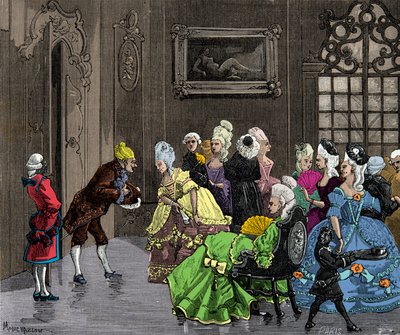 Joseph Balsamo (1743-1795), known as Alessandro Count of Cagliostro received by the nobility in Versailles around 1750, Engraving by Anonymous Anonymous