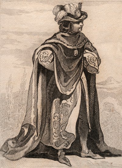 Knight of the Order of Our Lady of Thistle. Engraving from 1859 in 