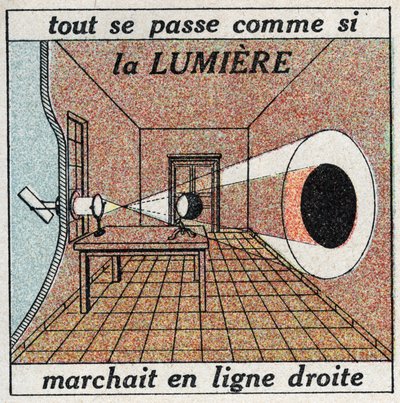 Light Propagation: Everything Happens as if the Light Was Running in a Straight Line. Anonymous Illustration from 1925. Private Collection by Anonymous Anonymous