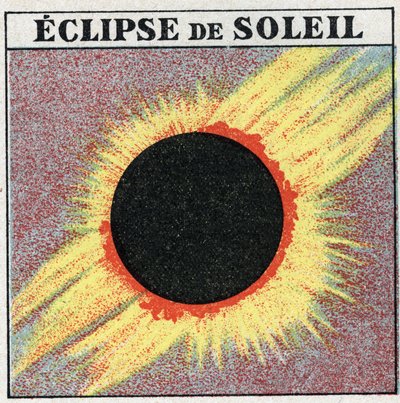 Light Propagation: Sun Eclipse. Anonymous illustration from 1925. Private collection. by Anonymous Anonymous