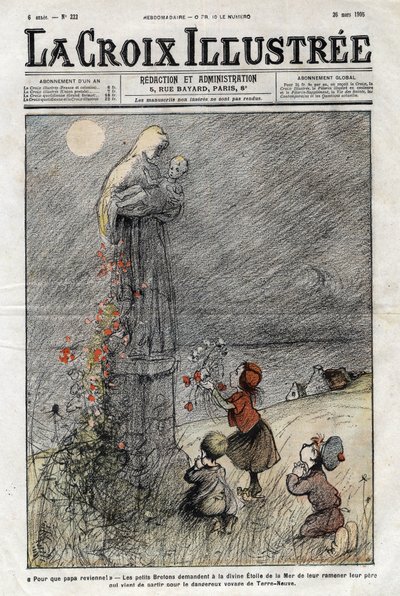Little Bretons ask the divine star of the sea to bring back their father who has just left for the dangerous voyage of Newfoundland - cover of 