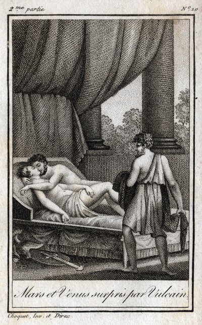Mars and Venus discovered by Vulcan (engraving from 1819 in 
