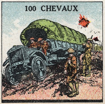 Mechanical traction: military truck up to 100 horsepower. Anonymous illustration from 1925. Private collection. by Anonymous Anonymous