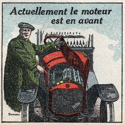 Mechanical traction: the motor of the 1920s is ahead. Anonymous illustration from 1925. Private collection. by Anonymous Anonymous