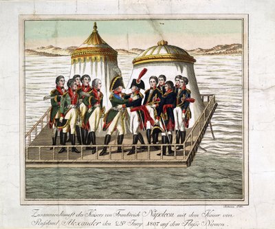 Meeting of Emperors Alexander I of Russia and Napoleon I of France at the Neman near Tilsit by Anonymous Anonymous