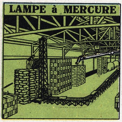 New gas properties: mercury lamp. Anonymous illustration of 1925. Private collection. by Anonymous Anonymous