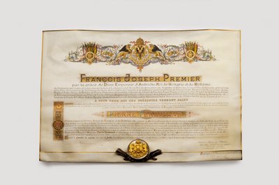Order of the Golden Fleece: The Austrian Golden Fleece - Admission Diploma to the Order of the Golden Fleece by Pierre Ferdinand, Archduke of Austria by Anonymous Anonymous