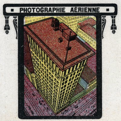 Photography: air view of a building. Anonymous illustration from 1925. Private collection. by Anonymous Anonymous