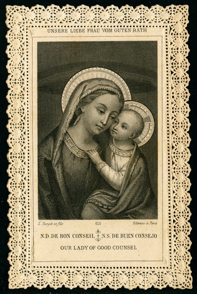 Portrait of Virgin Mary, Our Lady of Good Counsel by Anonymous Anonymous