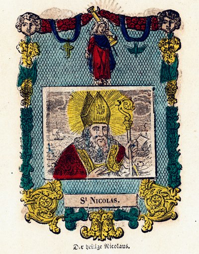 Pious image: Saint Nicholas. Engraving of the 19th century Private collection by Anonymous Anonymous