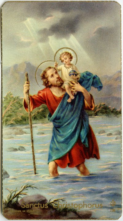 St Christophorus Crossing the Jordan with Young Jesus on His Back by Anonymous Anonymous