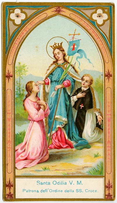 Pious image: St. Odile of Alsace, patroness of the Canons Regular of the Order of the Holy Cross by Anonymous Anonymous