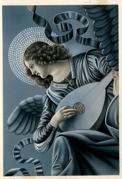 A musician angel after the fresco by Melozzo da Forli (print) by Anonymous Anonymous