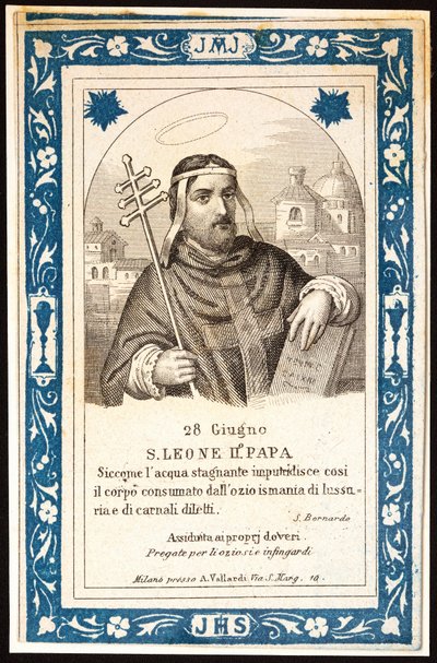 Pope Saint Leon II (pious image) by Anonymous Anonymous