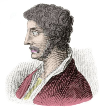 Portrait of Alcibiade, statesman and Athenian general. Engraving of the 19th century by Anonymous Anonymous