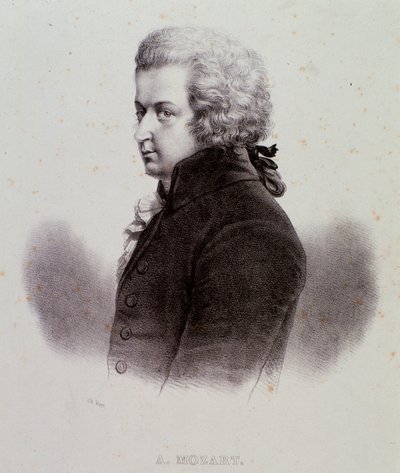 Portrait of Austrian composer Wolfgang Amadeus Mozart (1756-1791) by Anonymous Anonymous