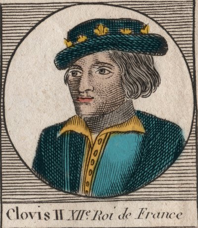 Portrait of Clovis II, King of the Franks (c.634-657) (engraving from 