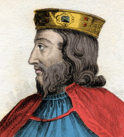 Portrait of Clovis I (466-511), King of the Franks. 19th Century Engraving by Anonymous Anonymous