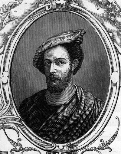 Portrait of Francesco Primaticcio, known as The Primatice, Italian painter. Engraving of 1859 in 