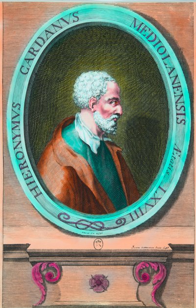 Portrait of Girolamo Cardano (Hieronymus Cardanus) (1501-1576) Italian mathematician, philosopher, astrologer and doctor - private collection by Anonymous Anonymous