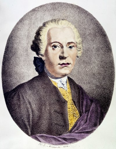 Portrait of Johan Adolf Hasse (1699-1783) Baroque composer (engraving) - private collection by Anonymous Anonymous