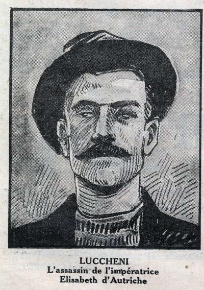 Portrait of Luigi Lucheni, Italian anarchist, assassin of Elisabeth de Wittelsbach by Anonymous Anonymous