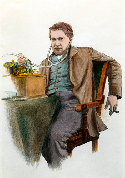 Portrait of Thomas Edison by Anonymous Anonymous