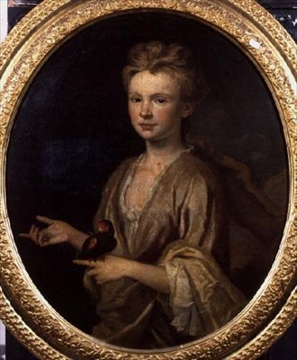 Portrait of a Young Girl with a Parrot by Anonymous Anonymous