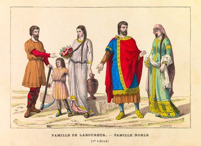 Portraits and Costumes of a Family of Plowers and a Noble Family in the 5th Century by Anonymous Anonymous