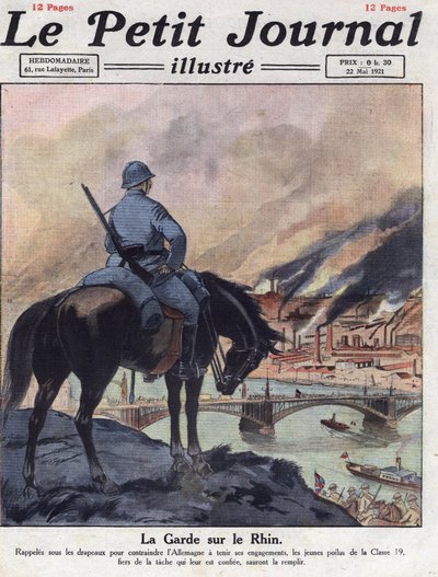 Post-war: The former men of the First World War return to the Rhine to ensure that Germany meets its commitments made at the London Conference. Illustration taken from 