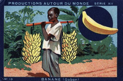 Productions around the world: Banana in Gabon. Chromolithography of 1933 in Joseph-Milliat Album. by Anonymous Anonymous